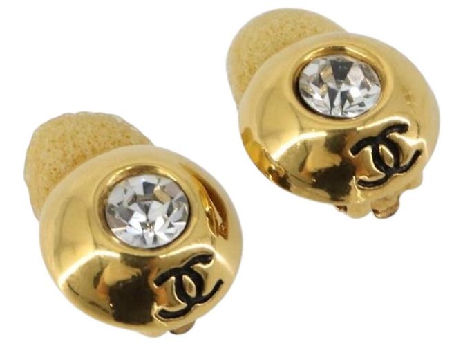CHANEL Earring metal Gold Tone CC