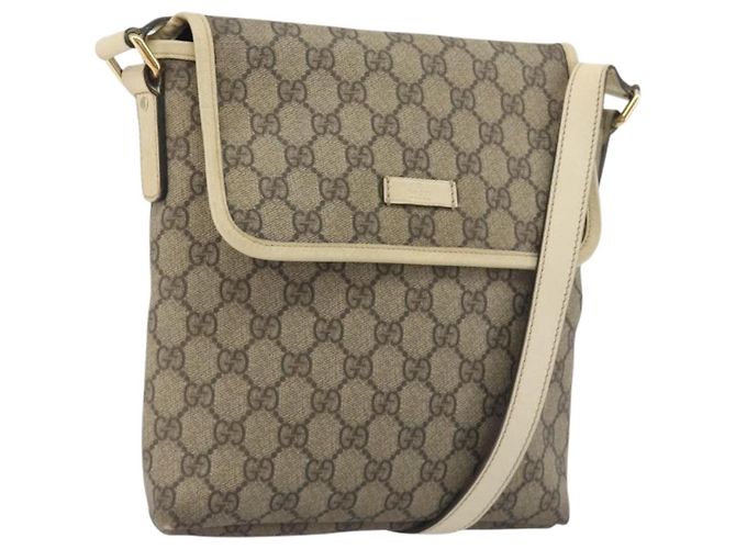 Borsa a tracolla con patta Gucci GG Coated Canvas Small Beige
