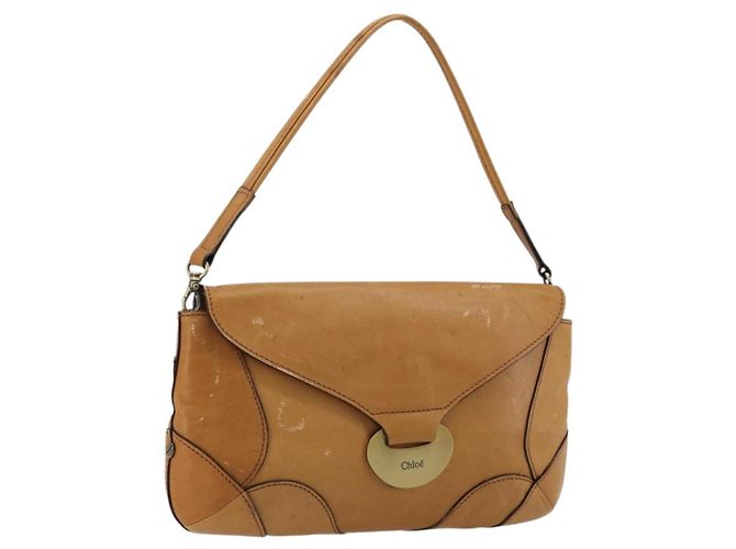 Chloé Chloe Shoulder Bag Leather Beige Gold