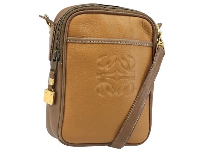 LOEWE Shoulder Bag Leather Brown gold
