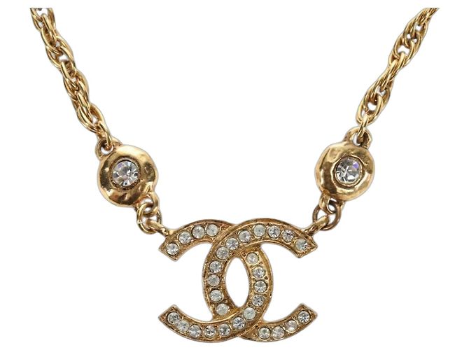 CHANEL COCO Mark Halskette Metall Goldfarben CC