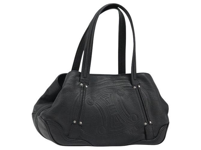 Céline CELINE Triomphe Hand Bag Leather Black Silver