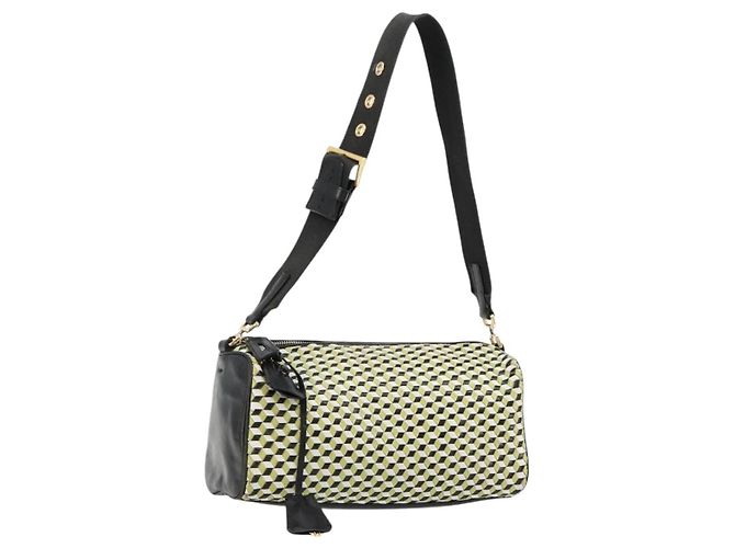 PRADA Shoulder Bag Leather Yellow Gold