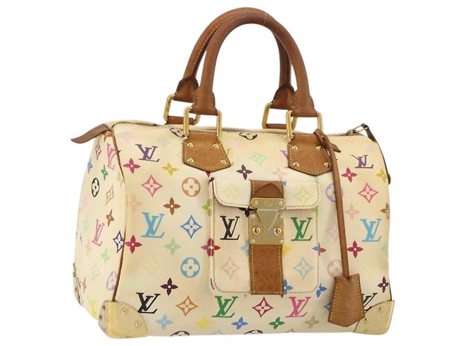 LOUIS VUITTON Monogram Multicolor Speedy 30 Tasche Weiß M92643 LV