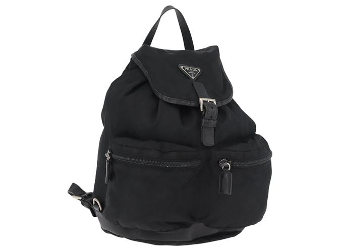 PRADA Backpack Nylon Black Silver