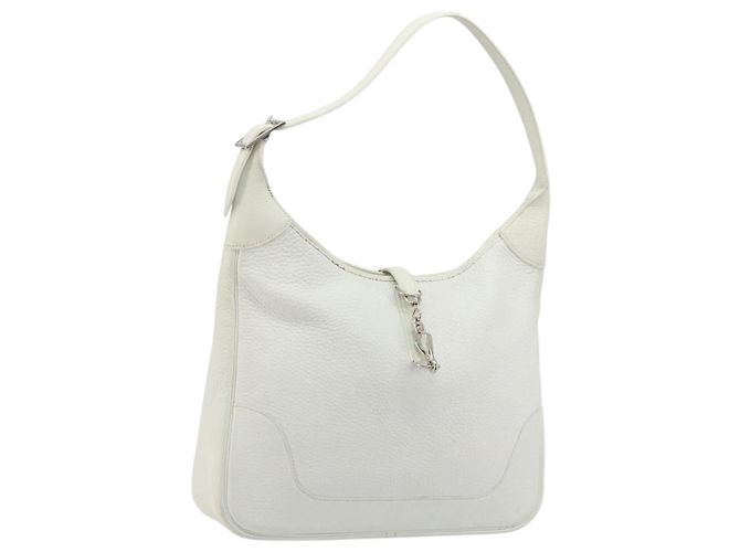 Hermès HERMES Trim 35 Shoulder Bag Togo leather White Silver