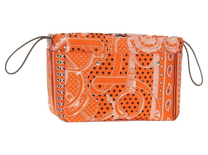 Hermès HERMES Foolby 25 Pouch Silk Orange