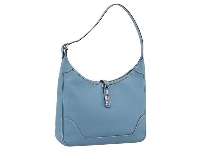 Hermès HERMES Trim 31 Shoulder Bag Leather Light Blue Silver