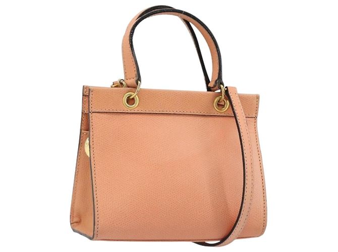 Céline CELINE Hand Bag Leather 2way Orange Gold