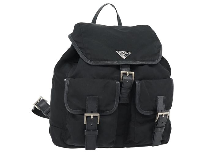 PRADA Rucksack Nylon Black Silver