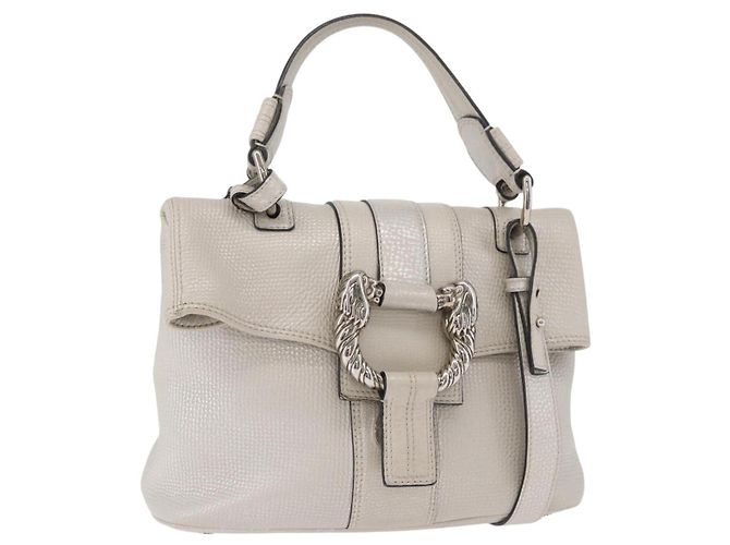 Bulgari BVLGARI Hand Bag Leather 2way Silver