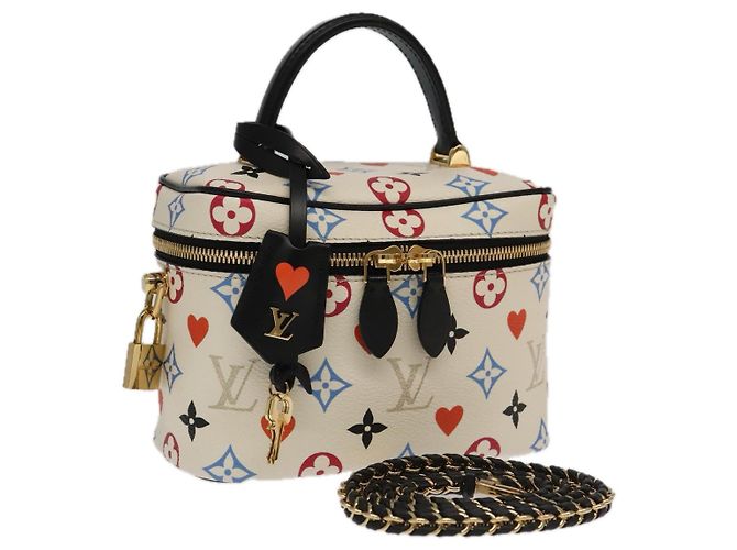 LOUIS VUITTON Monogram Game On Vanity PM Hand Bag White M57458 LV