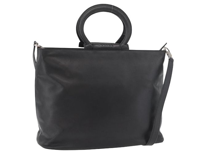 Céline CELINE Handtasche Leder 2way Schwarz Gold