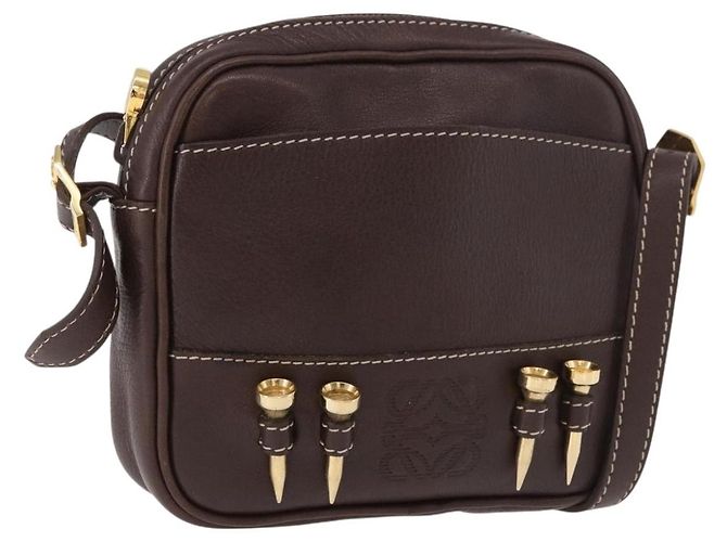 LOEWE Shoulder Bag Leather Brown Gold