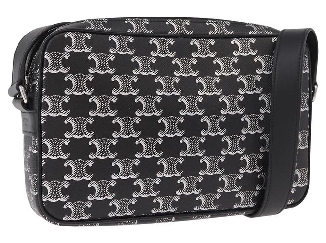 Céline CELINE Macadam Canvas Shoulder Bag PVC Black Silver