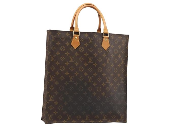 LOUIS VUITTON Monogram Sac Plat Hand Bag M51140 LV