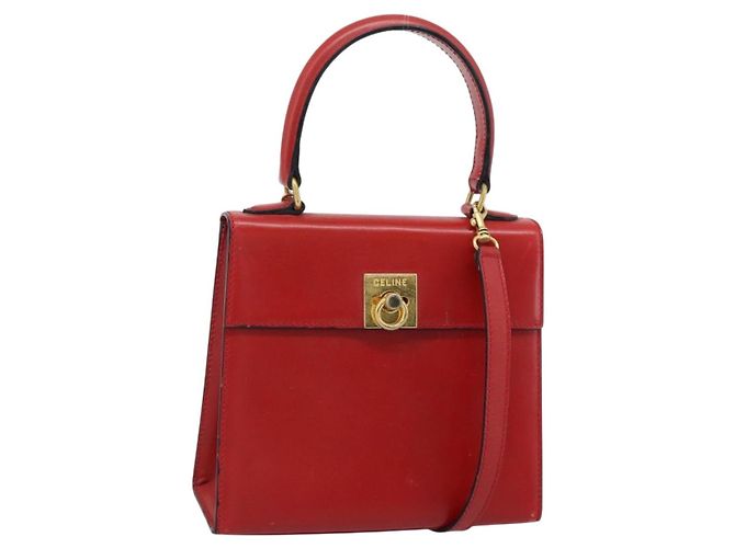 Céline CELINE Handtasche Leder 2way Rot Gold