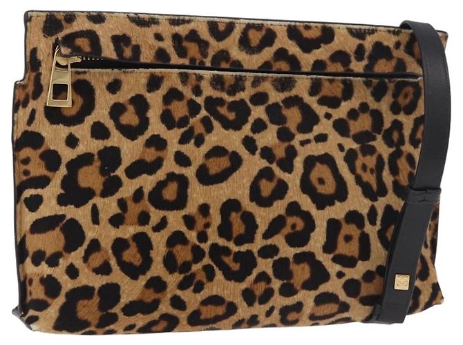 LOEWE Shoulder Bag Harako Leather Brown Gold