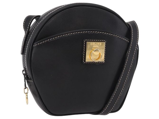 Céline CELINE Shoulder Bag Leather Black Gold