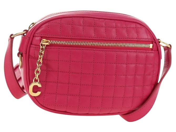 Céline CELINE Shoulder Bag Leather Pink Gold