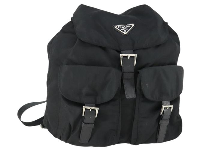 PRADA Rucksack Nylon Black Silver