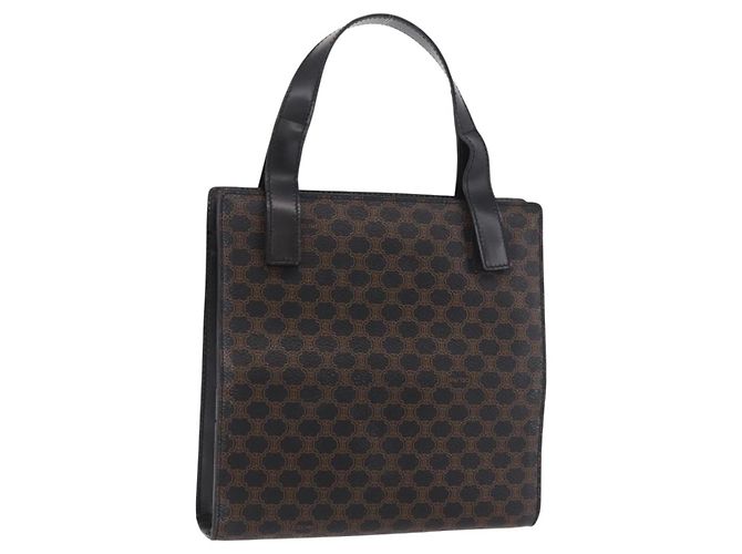 Céline CELINE Macadam Hand Bag PVC Leather Black Gold