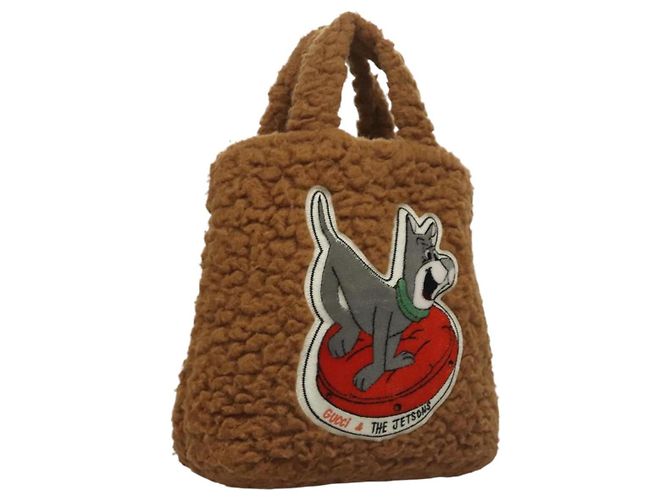 GUCCI Jetsons Collaboration Hand Bag Wool Brown 752175