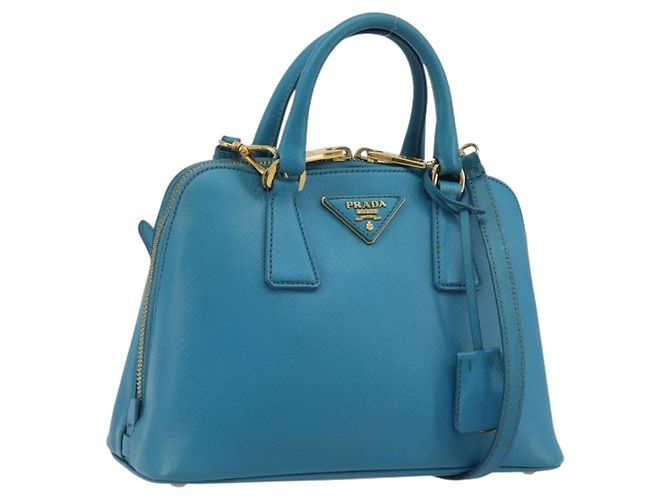 PRADA Hand Bag Saffiano leather 2way Light Blue