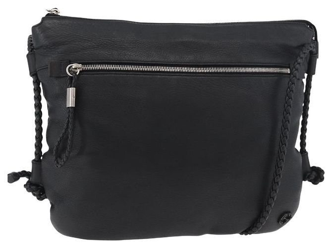 GUCCI Shoulder Bag Leather Black Silver 268244