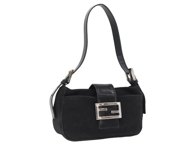 FENDI Bolsa de mão Nylon Black Silver