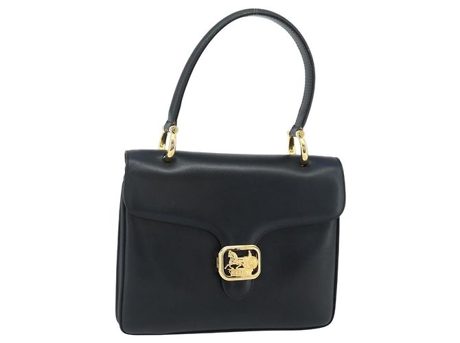 Céline CELINE Hand Bag Leather Navy Gold