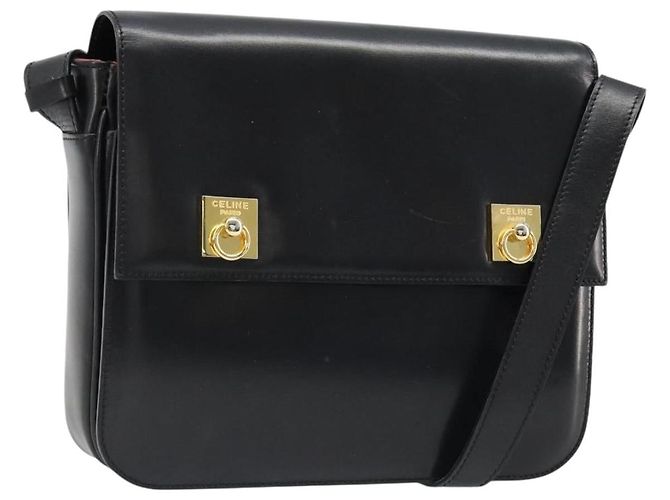 Céline CELINE Shoulder Bag Leather Black Gold