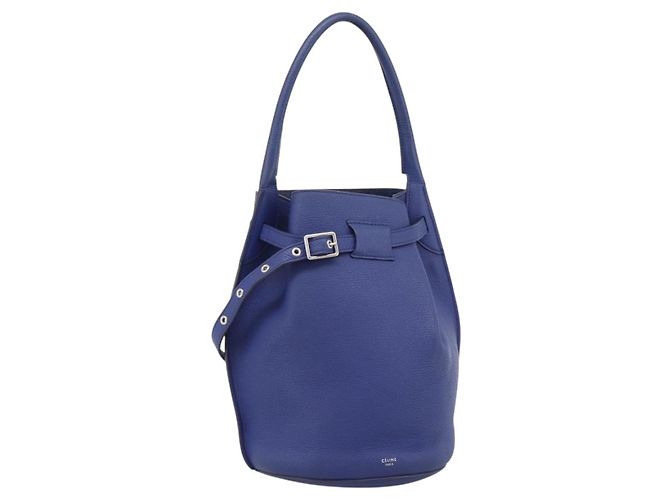 Céline CELINE Hand Bag Leather Blue Silver
