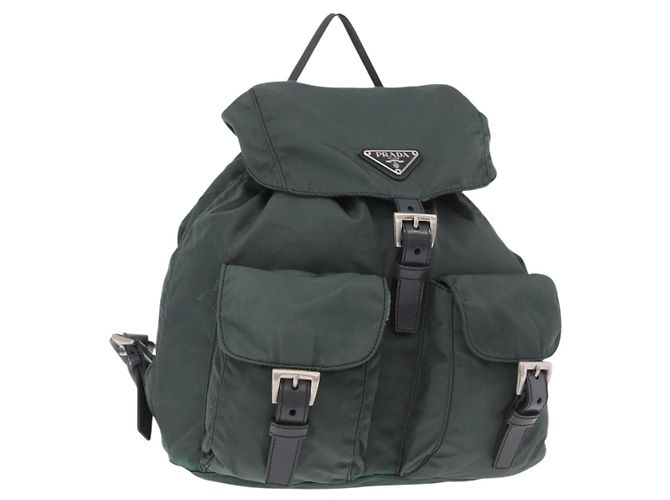 PRADA Backpack Nylon Green Silver