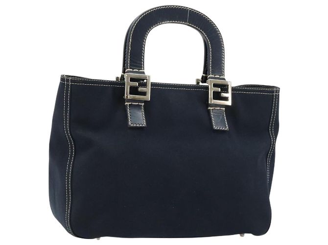 FENDI Handtasche Canvas Navy Silver