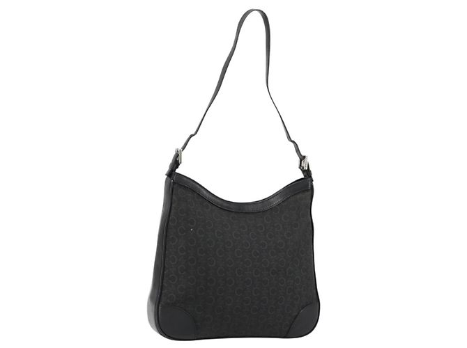 Céline CELINE Bolso de Hombro de Lona C Macadam Negro Plata