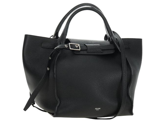 Céline CELINE Big bag Small Hand Bag Leather Black Silver