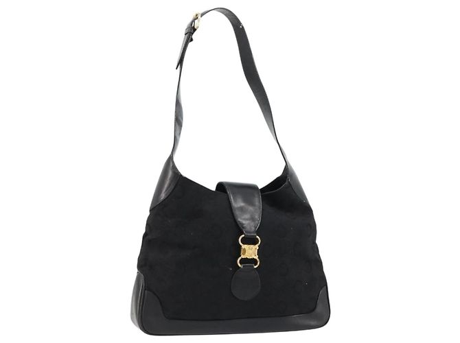 Céline CELINE C Sulky Shoulder Bag Canvas Black Gold