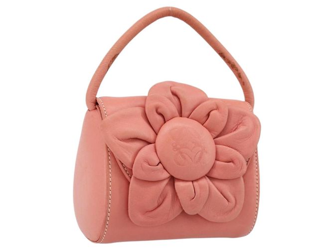 LOEWE Hand Bag Leather Pink Gold