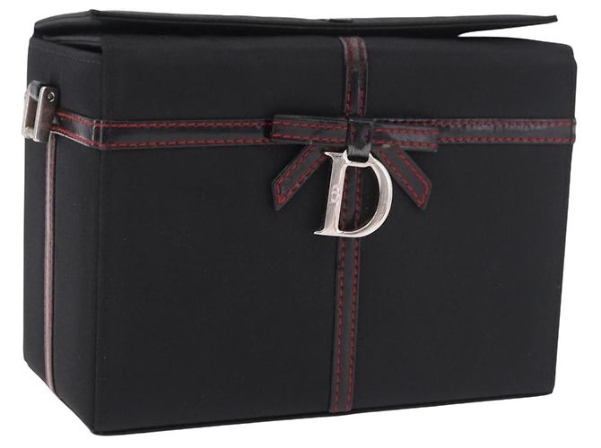 Christian Dior Clutch Bag Nylon Black Silver