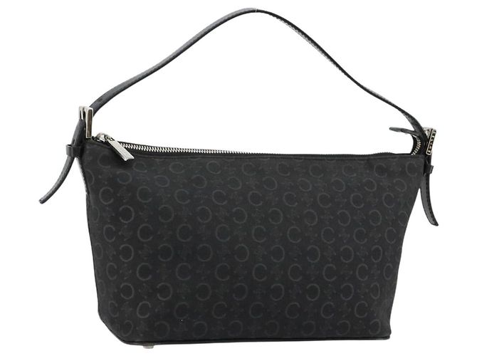 Céline CELINE C Sulky Shoulder Bag Canvas Black Silver