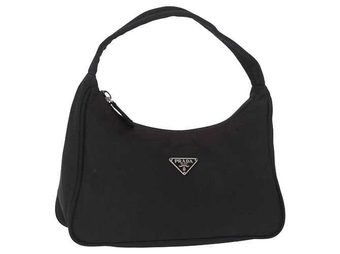 PRADA Hand Bag Nylon Black