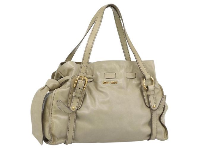 Miu Miu Tote Bag Cuir Vert Or