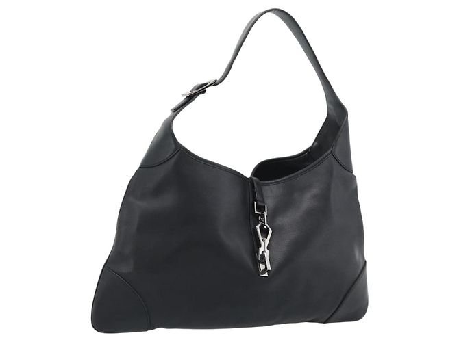 GUCCI Jackie Shoulder Bag Leather Black
