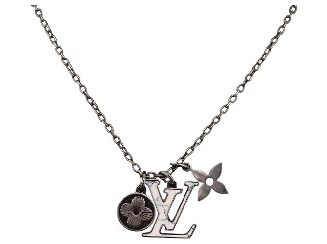 LOUIS VUITTON Halskette Metall Silber M00317 LV