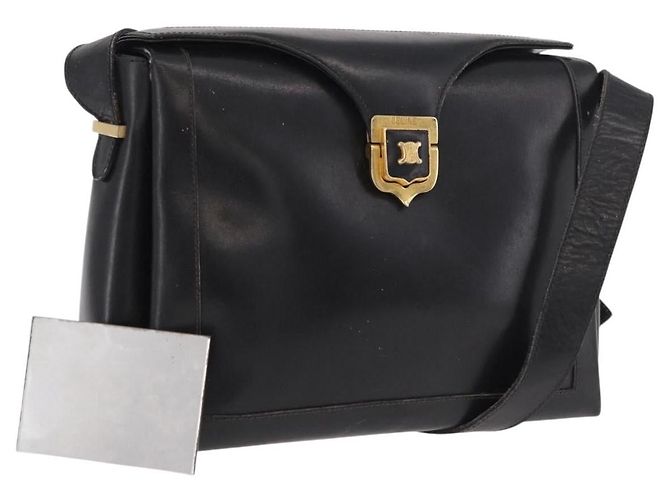 Céline CELINE Shoulder Bag Leather Black Gold