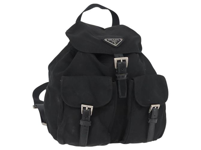 PRADA Backpack Nylon Black Silver