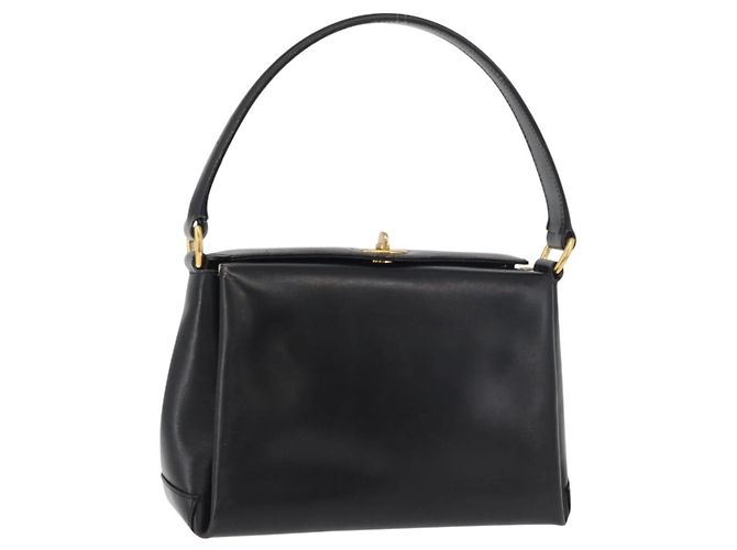 GUCCI Handtasche Leder Schwarz Gold