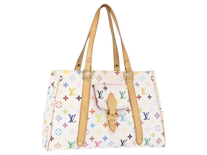 LOUIS VUITTON Monogram Multicolor Aurelia MM Tote Bag White M40094