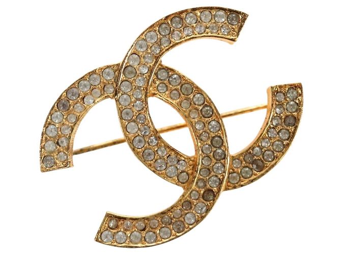 CHANEL COCO Mark Brosche Metall Gold-Ton CC